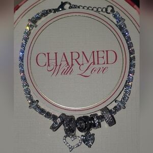 Silver Plated Charm Bracelet -Charmed With Love